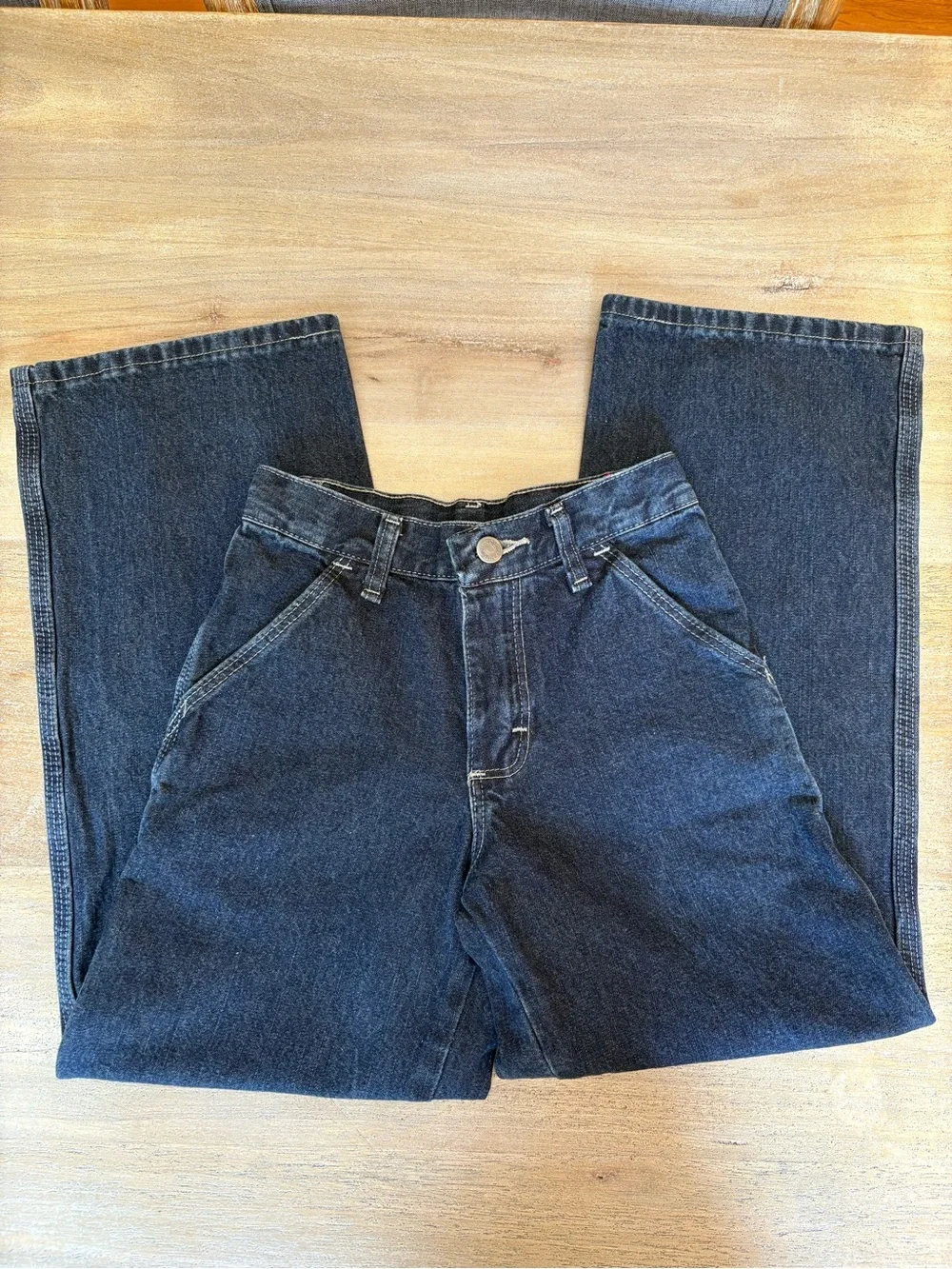 Wrangler Boys Wide Leg Carpenter Jeans Y2K Skater Kids Sz 10 Slim